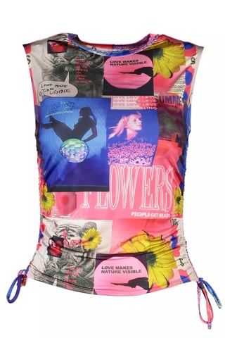 Top Sin Mangas con Estampado de Collage