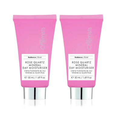 skinChemists Crema Hidratante Mineral de Cuarzo Rosa de Día 50ml x 2 Juego Dúo