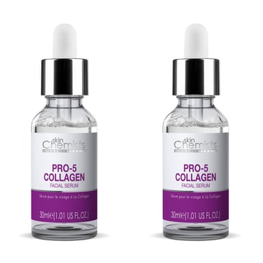 skinChemists Pro-Collagen 5 Suero Facial 30ml x 2 Paquete Dúo