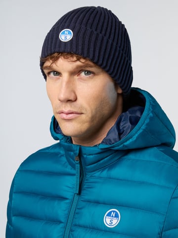 Gorro North Sails de punto acanalado ancho con parche de logo