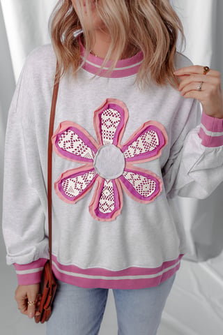 Sudadera con Apliques Florales