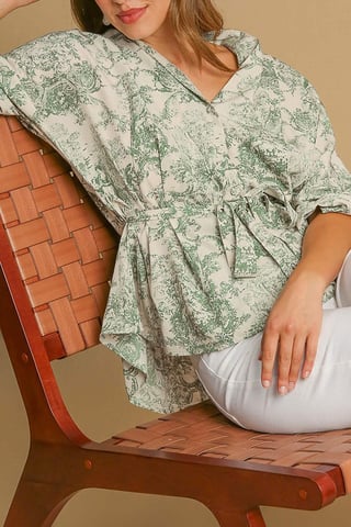 Camisa de boton con estampado Toile