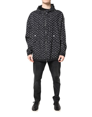 Chaqueta con cierre y estampado de corazones