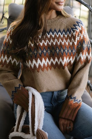 Suéter de punto con patrón Fair Isle
