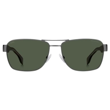 Gafas de sol Hugo Boss con lentes verdes, color rutenio mate y patas Havana oscuras