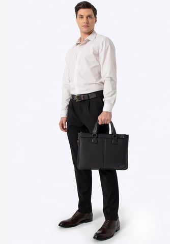 Bolso Wittchen para portátil de 14,5" para hombre en piel sintética negra