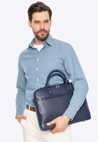 Bolso Wittchen para portátil de 16 pulgadas para hombre, piel sintética, azul marino, piel ecológica