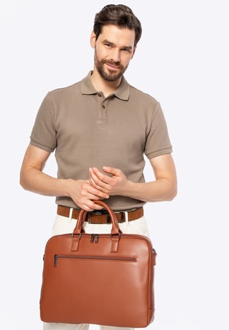 Bolso Wittchen para portátil de 16 pulgadas para hombre, marrón claro, piel sintética, marrón claro, piel ecológica