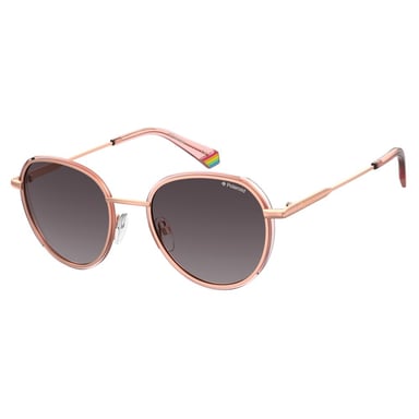 Gafas de sol metálicas Polaroid en oro rosa