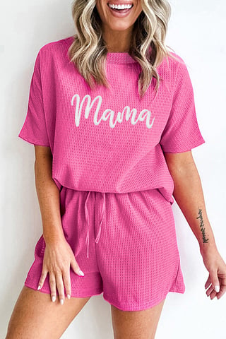 Conjunto de lounge de punto waffle Mama