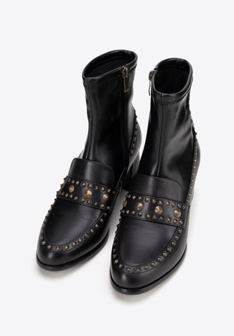 Botines de mujer Wittchen con remaches decorativos, color negro, piel natural