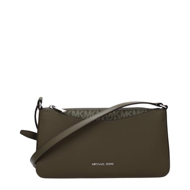Bolso cruzado de tela verde
