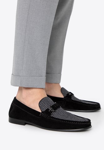 Mocasines de tela a cuadros negros para hombre de Wittchen