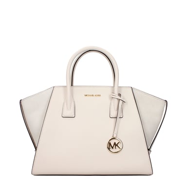 Bolso de mano de cuero beige