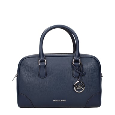 Bolso de mano de cuero azul
