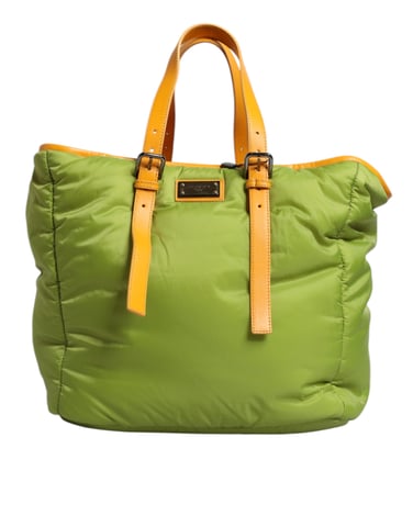 Bolso Bandolera de Nylon Verde Acolchado con Placa de Logo