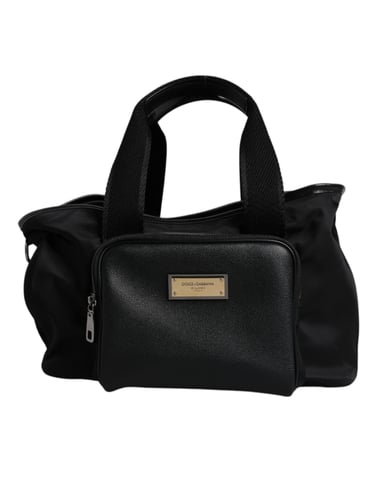 Bolsa con Placa de Logo para Llevar Mascotas con Correa Negra