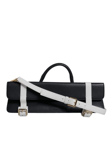 Bolso Cruzado de Piel de Ternera Azul y Blanco