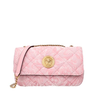 Bolso de hombro de tela rosa