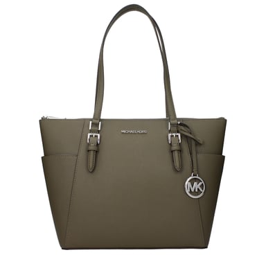 Bolso de hombro de cuero verde