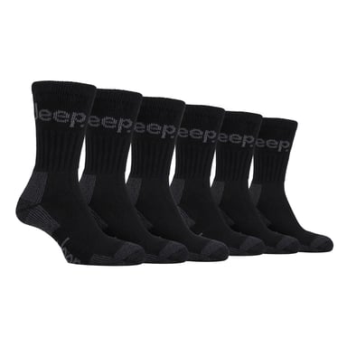 6 Pares de Calcetines de Senderismo de Algodón con Acolchado de Lujo para Hombre