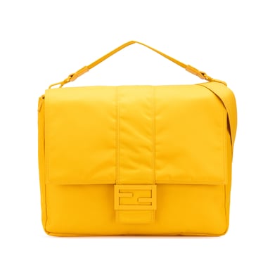 Bolso amarillo con logo de Fendi