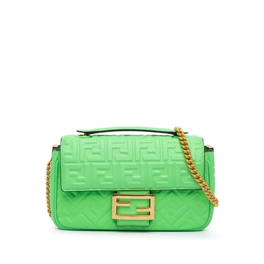 Bolso de Cuero Ff Grabado Baguette