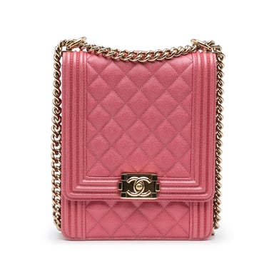 Boy Chanel Bandolera de Cuero Rosa