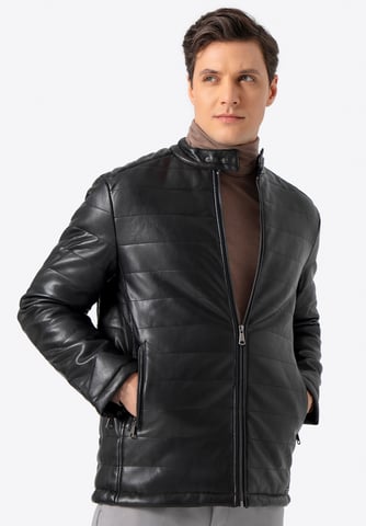 Chaqueta acolchada de cuero ecológico negro para hombre de Wittchen