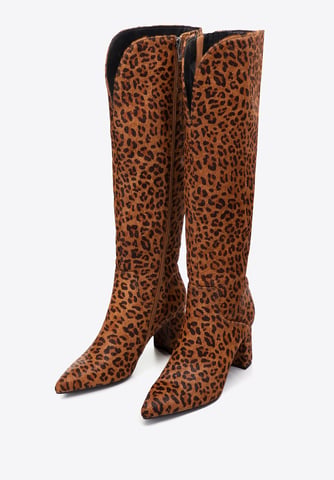 Botas de mujer Wittchen de piel con pelo en estampado animal