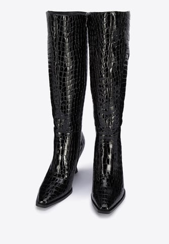 Botas de tacón alto de piel de cocodrilo para mujer de Wittchen, color negro