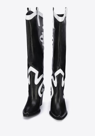 Botas vaqueras de piel bicolor para mujer Wittchen, color blanco y negro