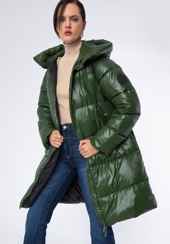 Abrigo acolchado extragrande de nailon verde para mujer de Wittchen