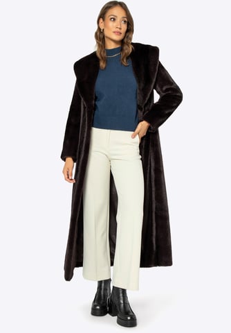 Abrigo de piel sintética para mujer Wittchen Classic Marrón oscuro Marrón