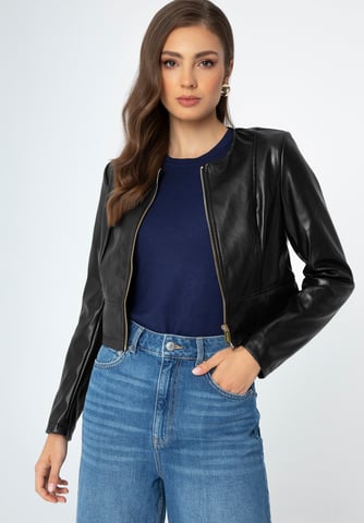 Chaqueta de mujer Wittchen con perforaciones en piel sintética negra