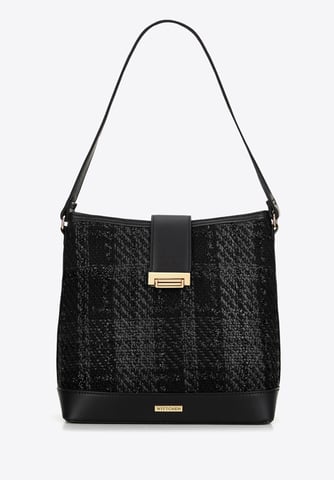 Bolso de mujer Wittchen de tejido bouclé, poliéster negro