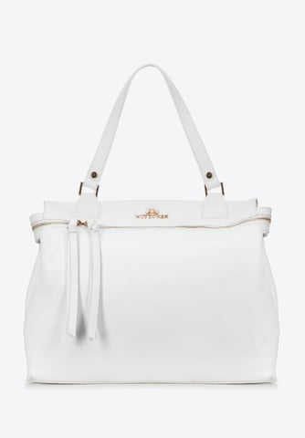 Maleta de mujer Wittchen de piel de guisante natural, color blanco