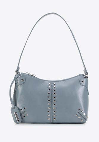 Bolso de hombro para mujer Wittchen con remaches, azul, piel ecológica