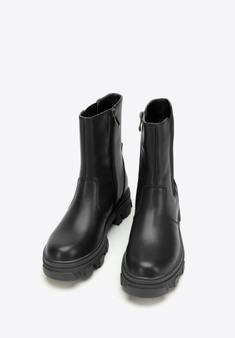Botas de plataforma de cuero para mujer Wittchen, cuero natural negro