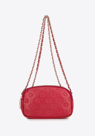Bolso bandolera de piel para mujer Wittchen con cadena, color frambuesa