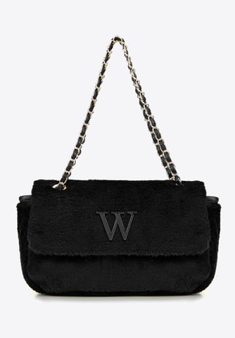 Bolso bandolera Wittchen para mujer con pelo, poliéster negro