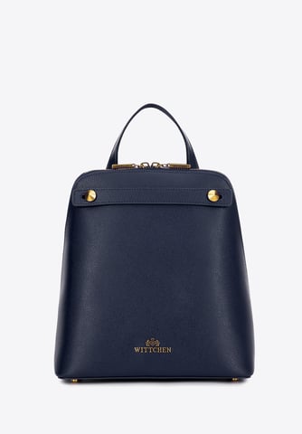 Mochila de cuero para mujer Wittchen Trapezoidal Azul Marino Azul Marino Cuero