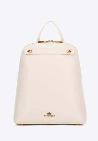 Mochila de cuero para mujer Wittchen en color crema, trapezoidal y natural