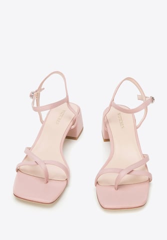 Sandalias de piel para mujer Wittchen con tiras finas, color rosa empolvado
