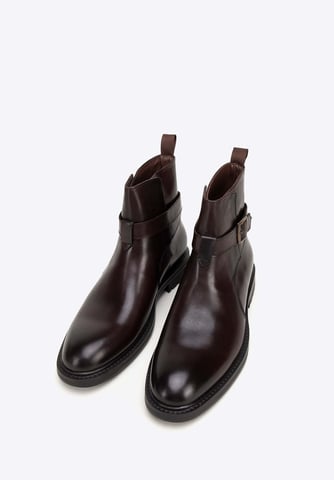 Botas Chelsea de piel Wittchen para hombre con hebilla, color marrón