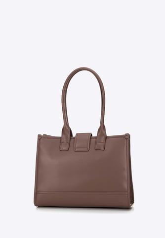Bolso de hombro clásico para mujer Wittchen con inserto de tela, beige