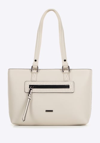 Bolso de mano para mujer Wittchen de piel ecológica, color guisante, crema