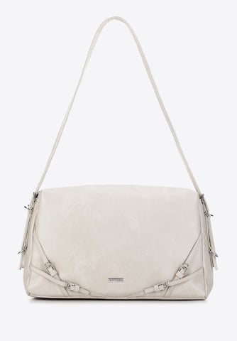 Bolso shopper para mujer Wittchen con correas decorativas, blanco roto