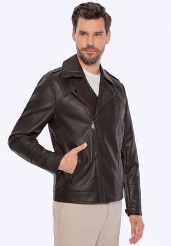 Chaqueta de motorista para hombre Wittchen de piel sintética con hombreras