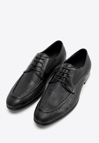 Zapatos Derby para hombre Wittchen de piel auténtica con trenza, color negro
